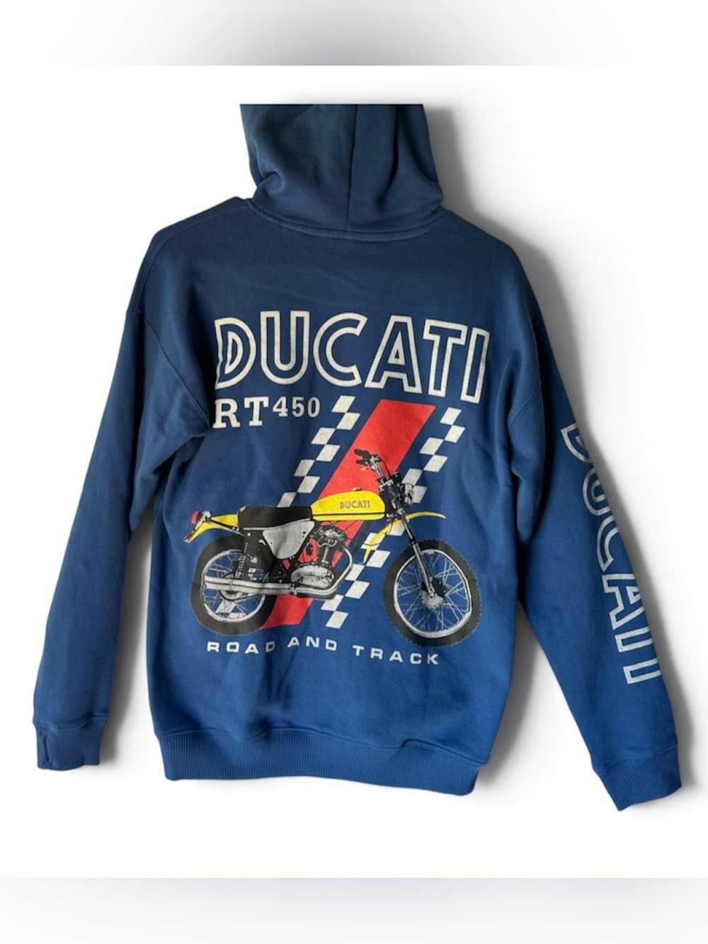 Abercrombie Kids Blue Hooded Ducati Sweatshirt size 15/16 Relaxed Fit